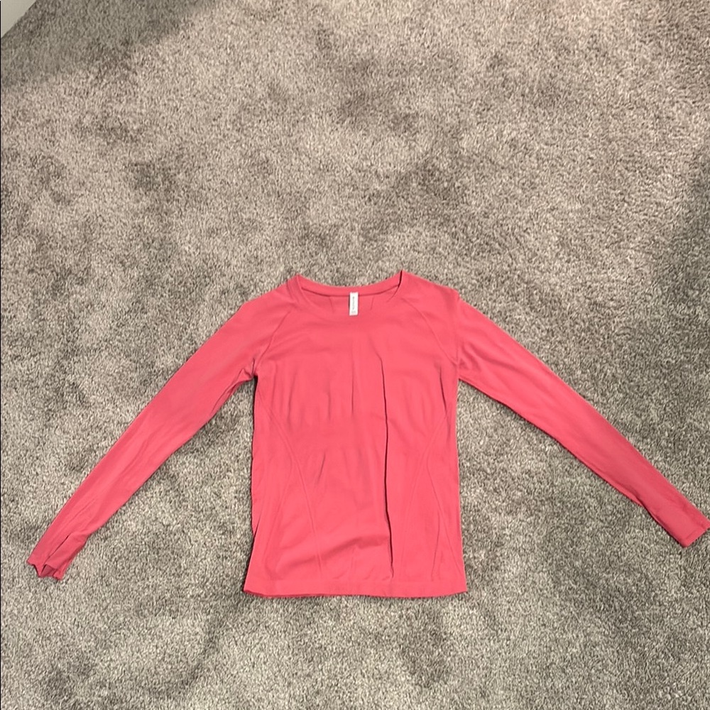Women's Pink Long Sleeve Athleta activewear shirt